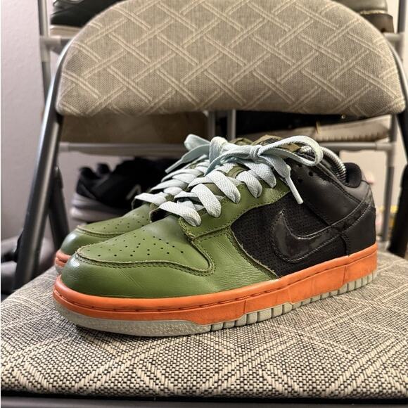 Nike Dunk Low Mandarin Orange Black Green Shoes Womens Size 8.5 - Picture 1 of 7